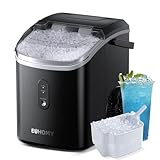 EUHOMY Eiswürfelmaschine, 15kg/24h, Herstellung in 6 Minuten, Crushed Ice Maker, Nuggets Ice,...