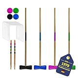 BEST SPORTING Crocket Set I Krocket Erwachsene & Kinder I Mit Schläger, Kugeln, Tore,...