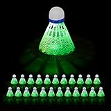Relaxdays Federball leuchtend 8er Set LED Badmintonb lle HxD 8 5 x 6 cm Leucht Federball f r In...