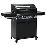 TAINO PLATINUM YAMARA DARK 4+2 Gasgrill Stahl 4 Brenner Keramik Sear-Burner Keramik Backburner...