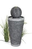 Gartenbrunnen BK910 Kugelbrunnen Steinoptik Springbrunnen 71 cm mit LED Beleuchtung Gartendeko