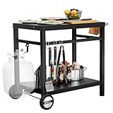 Royal Gourmet Grillwagen Grilltisch Outdoor Beistelltisch Garten Trolley Outdoorküche...