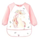 Malkittel Kinder Malschürze 3-8 Jahre, Malerkittel Kind mit Lange Ärmeln und Taschen, Wasserdicht...