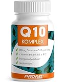 Q10 Kapseln hochdosiert 120x - Coenzym Q10 KOMPLEX mit 200mg Coenzym Q10 + Vitamin B1, B2, B3 und...
