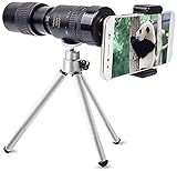 ZuoHongLing Monokular-Teleskop 4K 10-300X40Mm Super-Telezoom-Mobiltelefonkameraobjektiv mit Stativ...