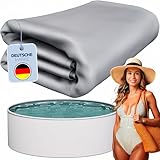 poolomio Poolfolie Grau für Stahlwandpool Rund 360x110 cm | Poolinnenfolie Aufstellpool Winterfest...