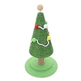 KOCKSHION Weihnachtlicher Katzenkratzbaum 53cm mit Sisalseil Stabiler Kletterbaum in Tannenbaumform...