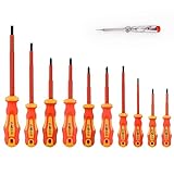 Gunpla 11-teilig VDE Isolierte Schraubendrehersatz inkl. Schlitz, Phillips und Pozidriv...