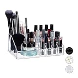 Relaxdays Kosmetikorganizer aus Acryl, Make up Kit für Lippenstift, Nagellack, Kosmetikutensilien,...