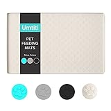 Umtiti Napfunterlage für Hund Katzen（48x30cm,Creme）, wasserdichte rutschfeste Silikon Hundenapf...