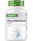 Hyaluronsäure - 120 Kapseln mit 500 mg Hyaluron für 4 Monate - 500-700 kDa - Aus pflanzlicher...