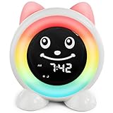 FiveHome Wecker Kinder-Schlaftrainer Kinder Kinderwecker Digital Lichtwecker mit 11 Farben...