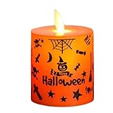 Weppduk Elektronisches Kerzenlicht | Flackernde Flamme Halloween Kerzenform Licht Graffiti-Muster...