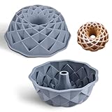 DHSWNNG 2 Stück Gugelhupfform Silikon, 23cm Silikon Backform Antihaftende Kuchenform...