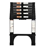 HBTower Teleskopleiter 3,2 m aus Aluminium, Klappbare Ausziehleiter mit Rutschfesten Füßen, Leicht...