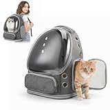 Katzenrucksack Bubble Transparent, Haustier Rucksack mit Netzfenster - Tragbarer & Faltbarer...