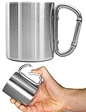 Outdoor Saxx® - Camping-Tasse, Outdoor-Becher, Metall-Becher, 200 ml mit geschraubtem...