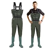 Izrielar Wathose Herren Anglerhose, 70D Nylon Composite PVC, Fischerhose mit rutschfesten...