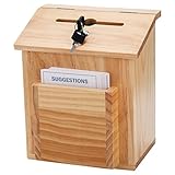 ZENFUN Vorschlagskasten aus Holz mit 50 Vorschlagskarten, Stimmzettel aus Kiefernholz Kommentarbox...
