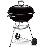 Weber Compact Kettle Holzkohlegrill, Ø 57cm Grillfäche, BBQ Grill mit porzellanemaillierten Deckel...