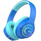 iClever Bluetooth Kopfhörer Kinder mit LED-Leuchten, 74/85dBA Lautstärkebegrenzung, 43 Stunden...