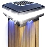 GEYUEYA Home Solar-Pfostenleuchte für den Außenbereich, LED-Solar-Zaun-Pfostenlampe,...