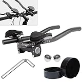 Jlnmmn Triathlon Fahrradlenker Schwarz, TT-Lenker, Aluminiumlegierung, Verstellbar, Schwammpolster,...