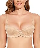 Deyllo Push up BH Damen mit Bügel Spitzen Balconette Dirndl BH Comfy Schalen Lingerie Sexy Demi Cup...