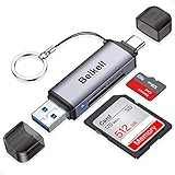 SD/Micro SD Kartenleser, Beikell USB C Kartenleser, Highspeed Aluminum USB 3.0 Kartenlesegerät OTG...