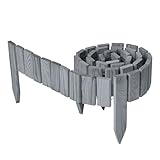 Garronda Beeteinfassung Holz Rollzaun Holzzaun 10 cm x 200 cm imprägniert Flexibler Rollborder...