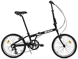 FabricBike Klappfahrrad, Alu-Rahmen, Single Speed, 3 Farben (Fully Matte Black 7 Speed)