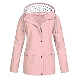 Generisch Regenjacke Damen Wasserdicht Outdoor Wasserdichte Jacke Reißverschlussjacke Faltbare...