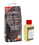 LotusGrill Buchenholzkohle 2,5 kg Sack inkl. LotusGrill Brennpaste 200 ml, beides entwickelt für...