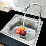 Yinghesheng Küchenspüle Wohnmobilspüle, Kleine Waschspüle, Einschalen-Edelstahlspüle mit...