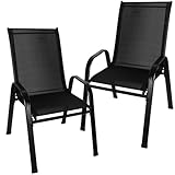 Gardlov Gartenstühle Stapelbar 2 Stück bis 150 kg - Klappstuhl 88 x 71 cm für Garten und Balkon -...