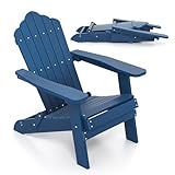 COSTWAY Adirondack Stuhl klappbar, wetterfester Adirondack Chair aus Kunststoff, Gartensessel mit...