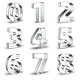 5 cm Keksausstecher Zahlen, 9 Artikel Ausstechformen Zahlen Backform 0-9 Nummern Groß Edelstahl,...