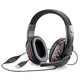 Picozon USB Stecker Gaming Headset Kopfhörer mit Mikrofon für PS3, Mac, Laptop, Computer