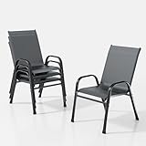 XIELOUS gartenstühle stapelbar 4er Set, balkonstühle gartenstuhl hochlehner,terrassenstühle mit...