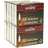 Unilite Zündhölzer/Streichhölzer im 10er Pack a 38st (1 x 380 Zündhölzer)