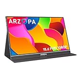ARZOPA Portable Monitor, 15.6 Inch 1080 FHD Portable Monitor with External HDR Eye Care Screen and...