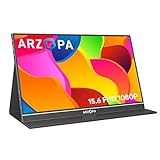 ARZOPA Portable Monitor, 15.6 Inch 1080 FHD Tragbarer Monitor with External HDR Eye Care Screen and...