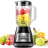 SHARDOR Standmixer, 700 W Spitzenleistung smoothie maker mit 1,5-Liter-Glasbehälter, Edelstahl...