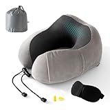 Nackenkissen Flugzeug Reisekissen Nackenhörnchen Auto Memory Foam Reisekissen Travel Pillow...