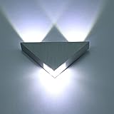Esoes Wandleuchte Dreieck 3W LED Modern Wandlampe aus Aluminium für Wohnzimemr, Schlafzimmer,...