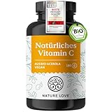 NATURE LOVE® Natürliches Vitamin C aus Bio Acerola Extrakt - Hochdosiert - Beste Bioverfügbarkeit...