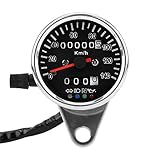 Shkalacar Motorrad Tachometer (140km/h), Motorrad Kilometerzähler Tacho mit Kontrollleuchten,...