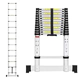 Eikuavons Teleskopleiter, 5M Aluminium Ausziehbare Leiter mit Stabilisator, Belastung 150kg,...