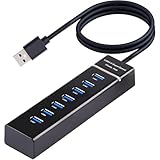 7-Port USB Hub 3.0 mit 120cm Kabel, USB C HUB Multiport Adapter mit 5V 3A Type-C Multiport Adapter...