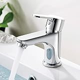 GRIFEMA Bad-Wasserhahn Messing-Einhebelmischer Chrom matt – Keramikkartusche, Perlator und...